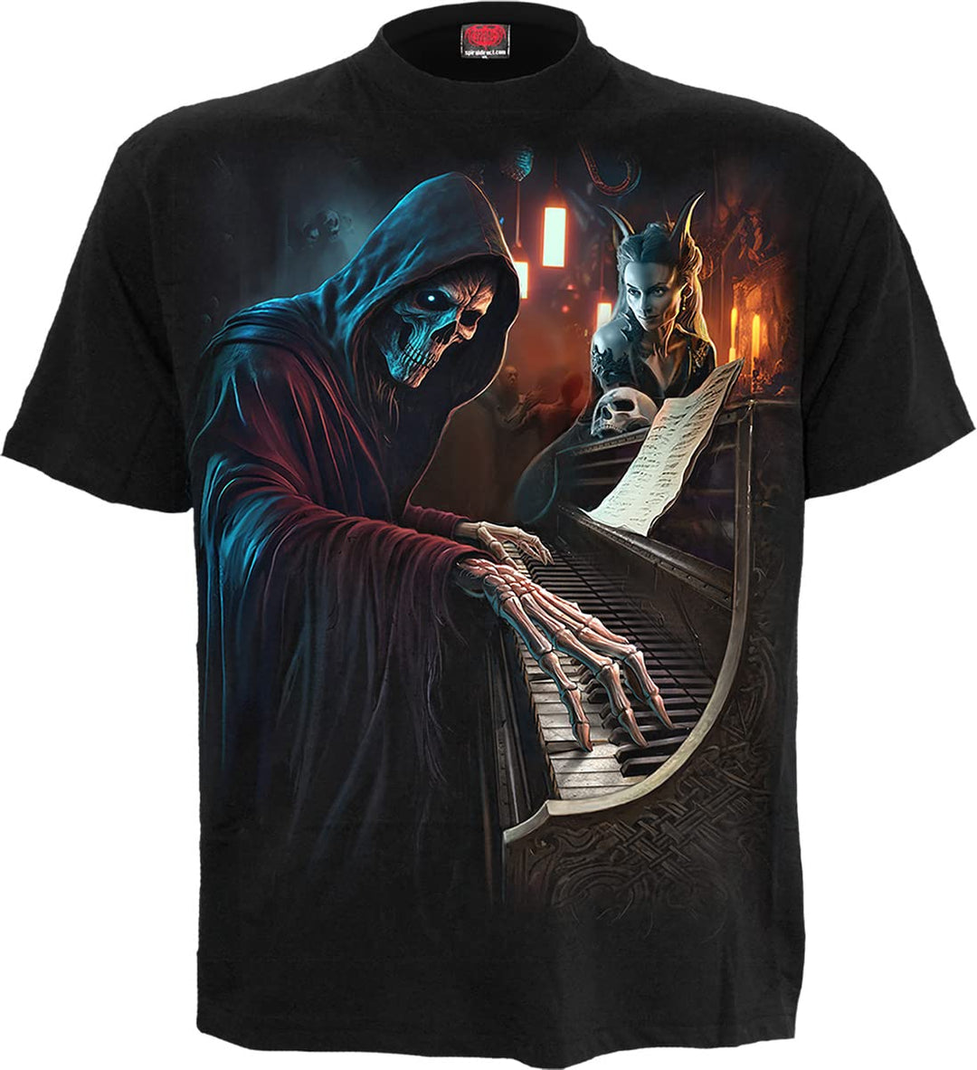 Spiral Midnight Blues Männer T-Shirt schwarz Basics, Horror, Rockwear, Totenköpfe M Schwarz, M Schwa
