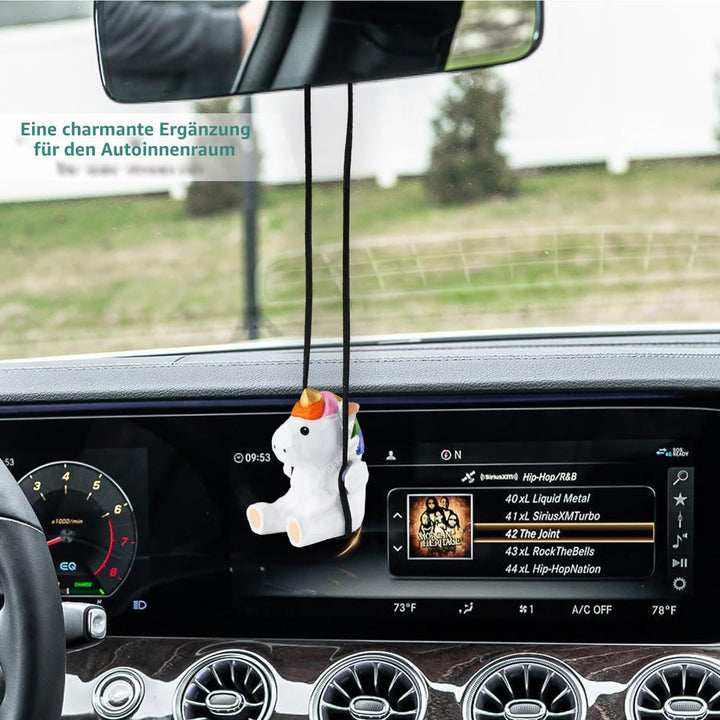 VIPbuy 100% handgemachtes hölzernes schwingendes Einhorn Auto hängendes Ornament - Niedliches handge
