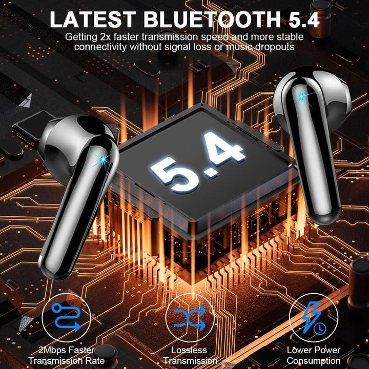 Bluetooth Kopfhörer, Kopfhörer Kabellos Bluetooth 5.4 In Ear kopfhörer bluetooth mit 4 Mic, 50H Kabe