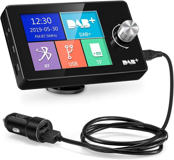 EZoneTronics 2,8"Buntes Display Auto DAB+Radio-Adapter, tragbares DAB-Digitalradio Bluetooth FM-Send