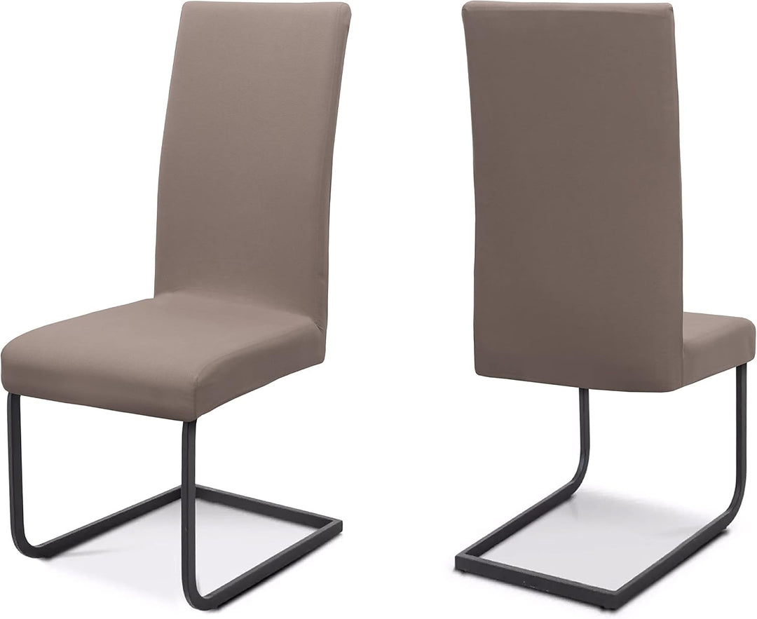 BEAUTEX Stuhlhusse Jersey Baumwolle Stretch elastisch 4er Set Taupe-Braun | auch passend für Freisch