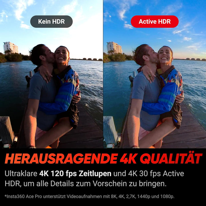 Insta360 Ace Pro Xplorer-Bundle Schiefergrau - wasserdichte Action-Kamera, zusammen mit Leica entwic