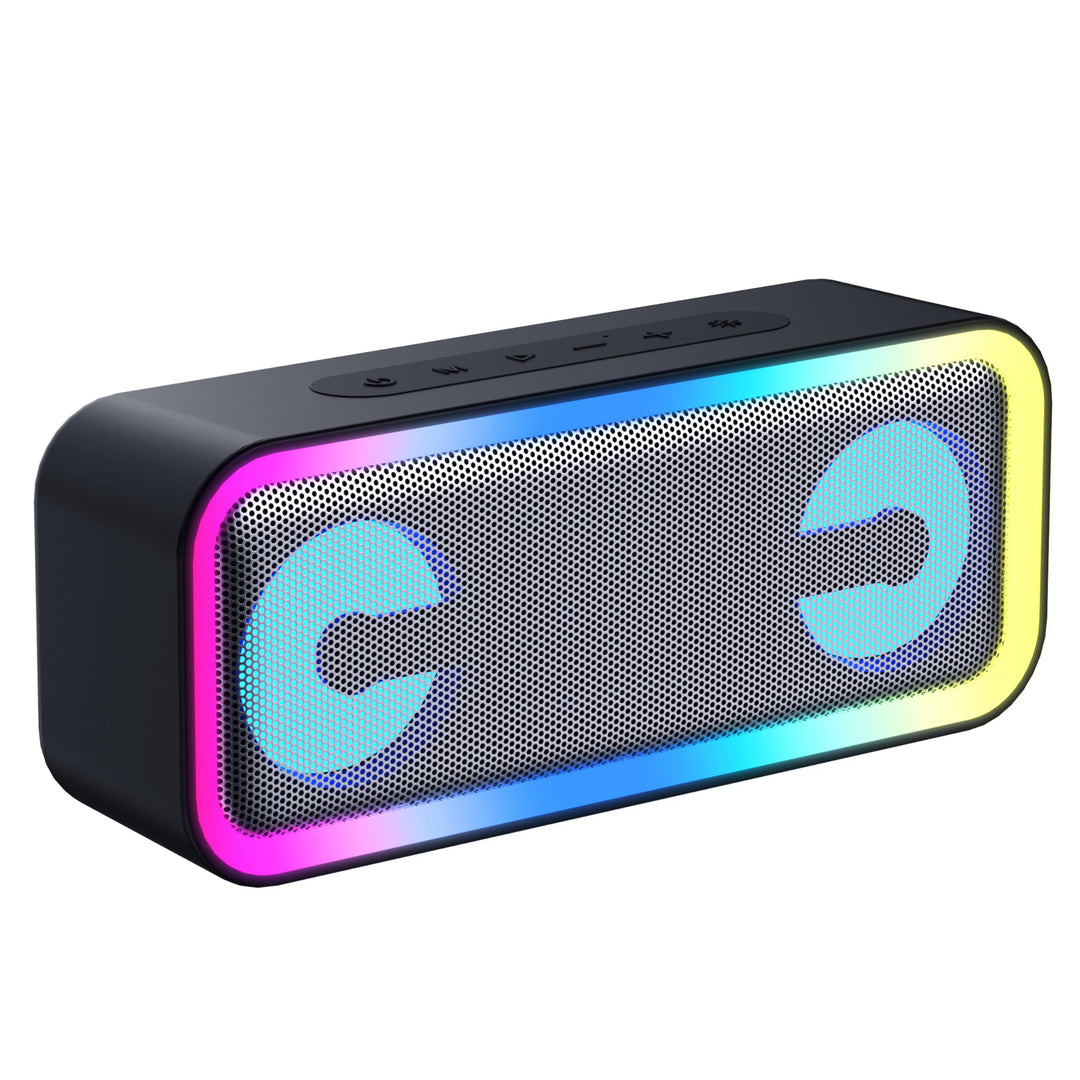 Bluetooth Lautsprecher mit Licht, Musikbox Bluetooth 5.4, 30W Stereo Bass Boost, IPX7 Wasserdicht, 7