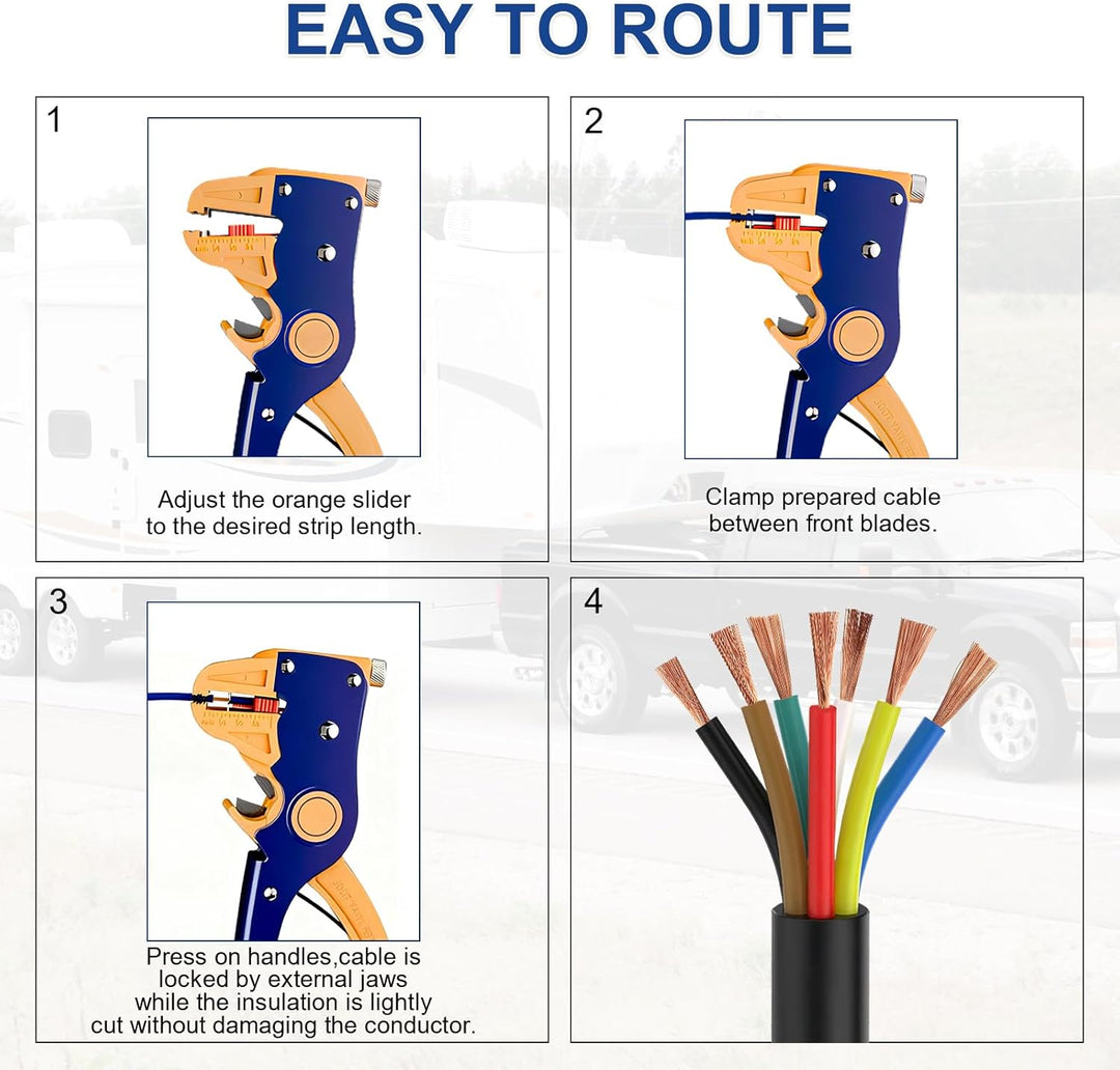 7 Adriges Fahrzeugleitung Kabel 20m, 12V 24V 7 Adriges Anhängerkabel LED-Rücklichter Verkabelung Kab