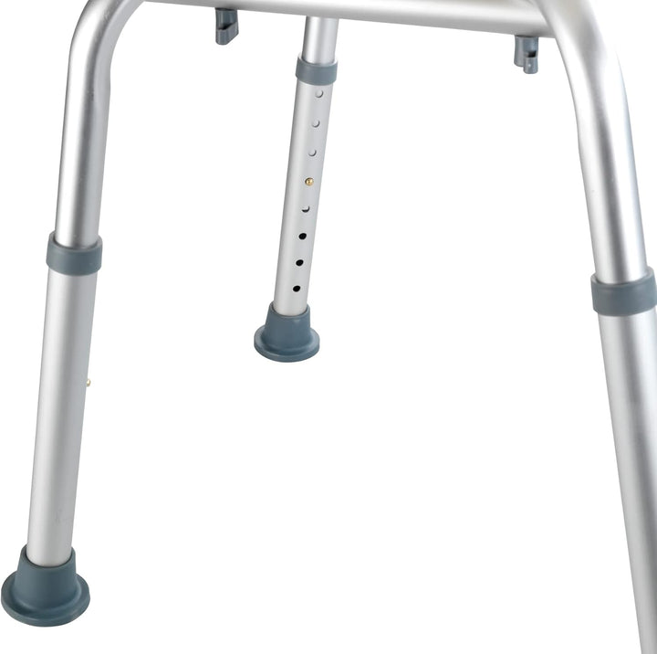 WENKO Badhocker mit Rückenlehne Secura Duschhocker Weiss 49 x 68,5 -85,5 x 54 cm Weiss, 49 x 68,5 -8