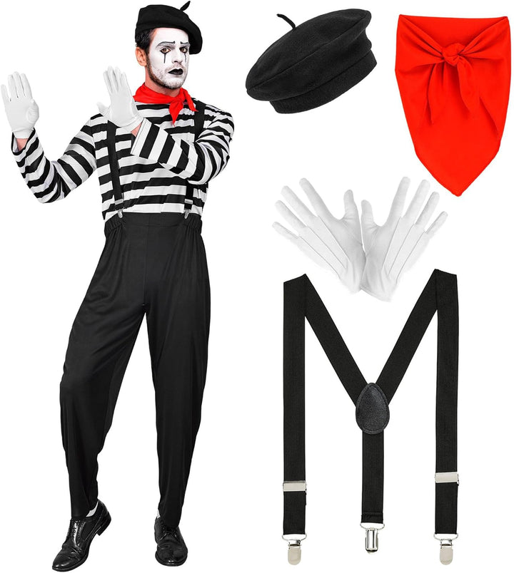 W WIDMANN MILANO Party Fashion - Kostüm Pantomime für Herren, Komplett-Outfit für Verkleidung an Kar