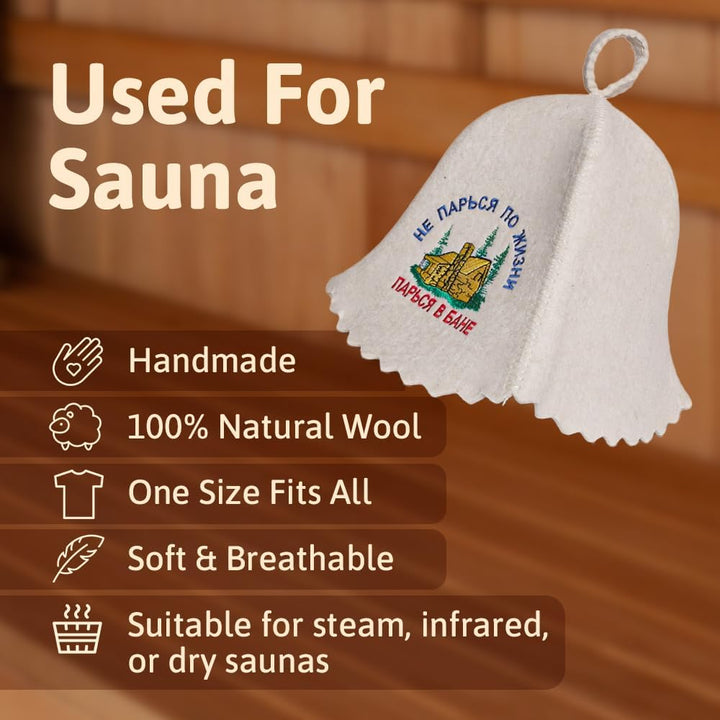 ASKOLD Ukrainische Wolle Saunahut Machen Sie sich keine Sorgen im Leben für Sauna Banya Badehaus,Sau