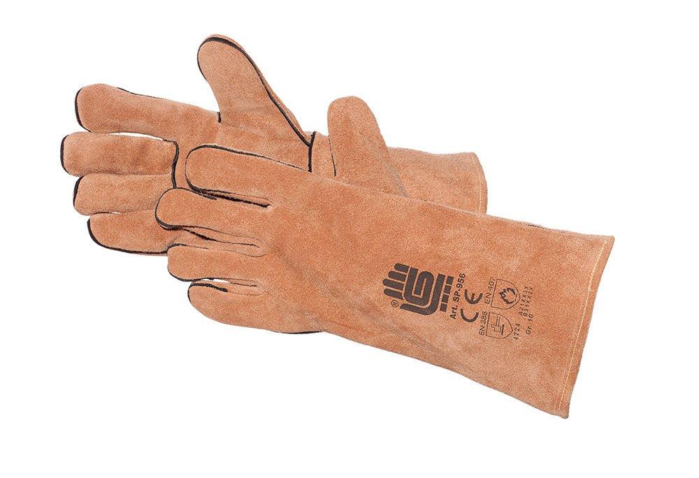 Jah SP-956 Spaltlederhandschuh 10 Paar Stulpe braun Gr. 10