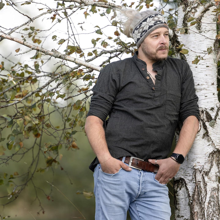 McRon Herren Gefüttertes Stirnband Modell Jack (Naturhellgrau), Naturhellgrau