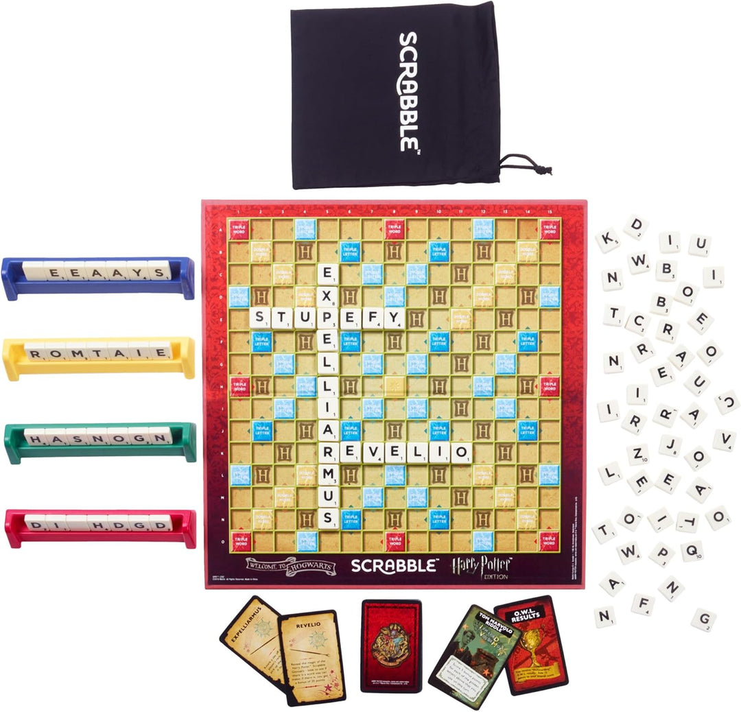 Mattel Games - Scrabble Harry Potter Wortspiel in deutscher Sprachversion, Brettspiel, Familienspiel