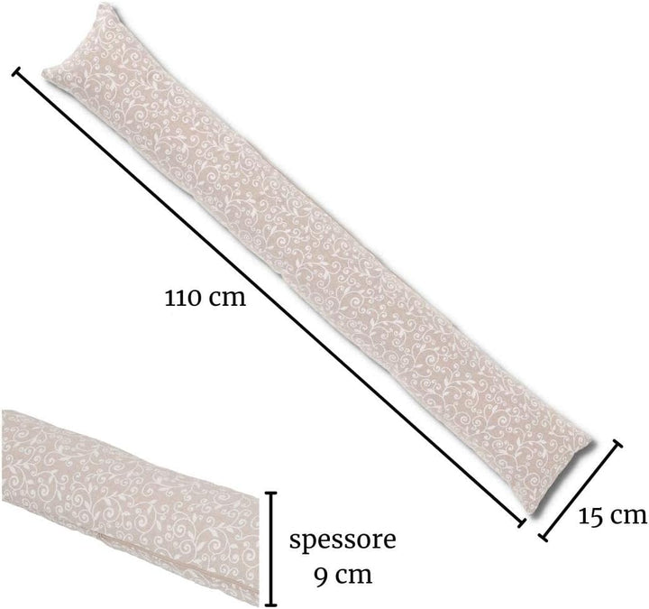 Tiefgang 110 cm lang. gepolsterter und Abnehmbarer Bezug RICCIO Zugluftstopper aus Baumwolle. - Bian