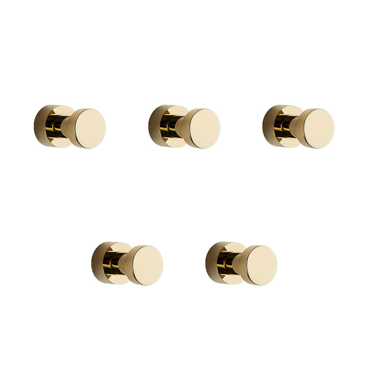 BVL Gold Handtuchhaken 5 Stück Rostfreies Metall Wandhaken Self Adhesive or Wall Mountable Kleiderha