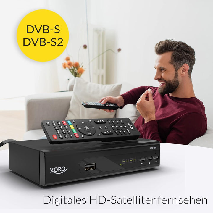 XORO HRS 8659 - Digitaler DVB-S2 HDTV Satelliten-Receiver, HDMI und SCART Anschluss, Unterstützt Uni