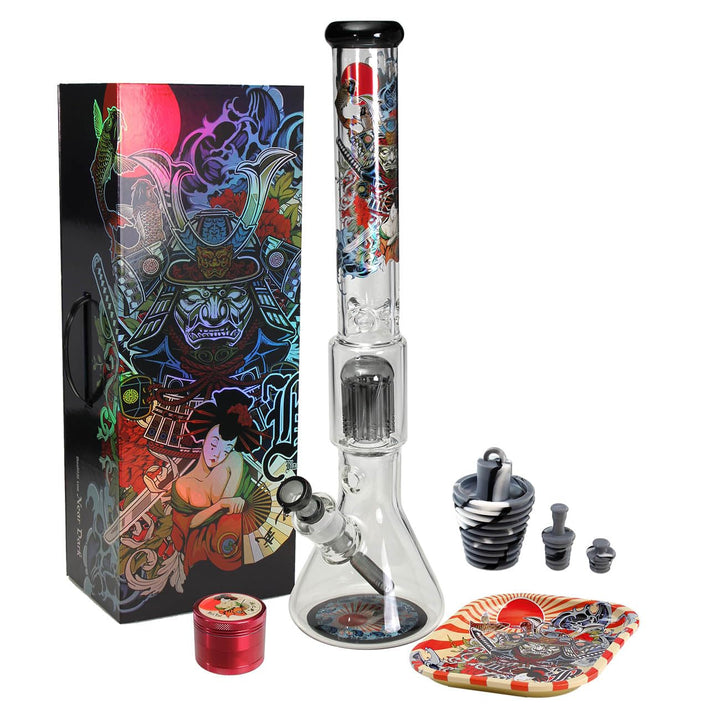 Black Leaf Kofferbong Perko RONIN + GEISHA - 10-Arm Perkolator, 7 mm Borosilikatglas, Ice, 50 cm hoc