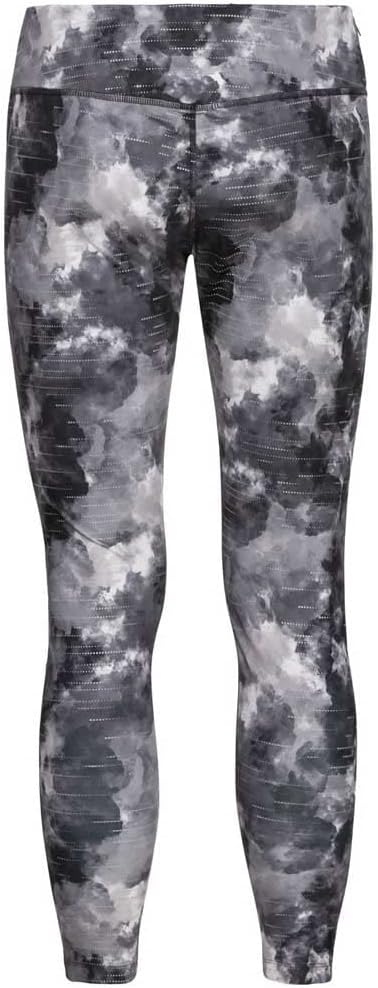 Odlo Damen Laufhose Tights Zeroweight Print Reflective, Schwarz