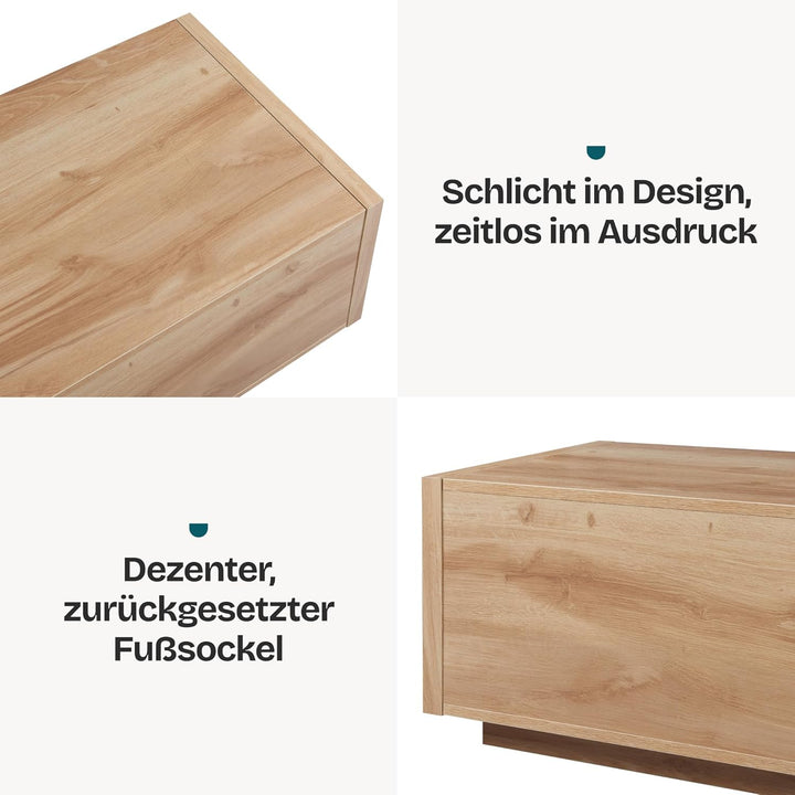 [en.casa] Couchtisch Turur Wohnzimmertisch 104 x 50 x 40 cm Sofatisch mit 2 integrierten Schubladen