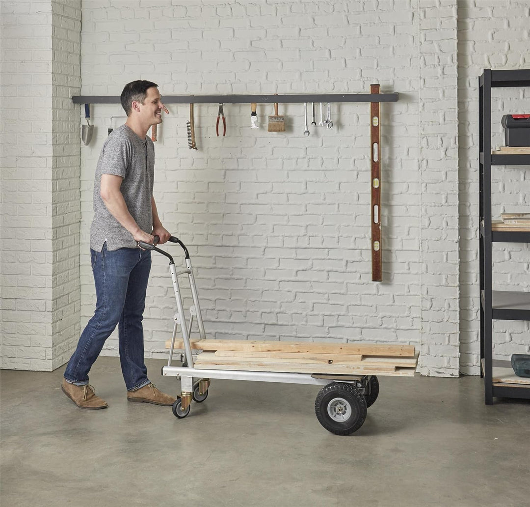 COSCO 12243ASB1E 3-in-1 faltbare Sackkarre mit flachen Rädern, 362,9 kg/453,6 kg Kapazität, Aluminiu