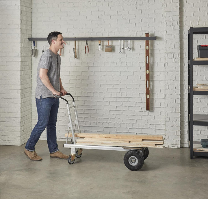 COSCO 12243ASB1E 3-in-1 faltbare Sackkarre mit flachen Rädern, 362,9 kg/453,6 kg Kapazität, Aluminiu