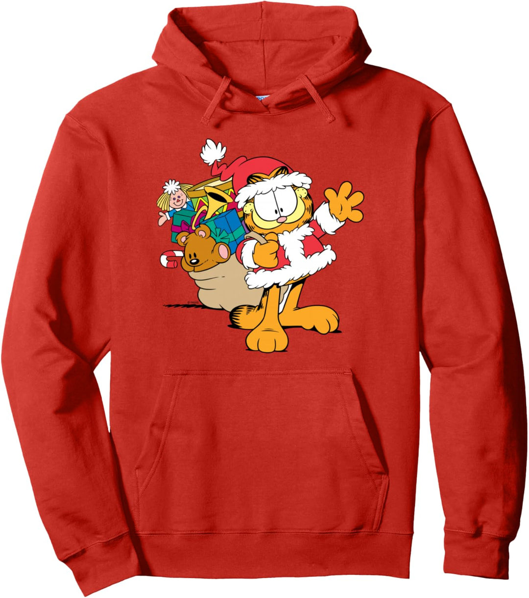 Garfield Weihnachtsmann mit Geschenken Pullover Hoodie
