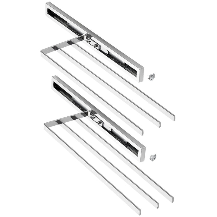 2 Stück SO-TECH® Handtuchauszug Elegance Chrom 3-armig 415 mm eingeschoben, 715 mm ausgezogen Handtu