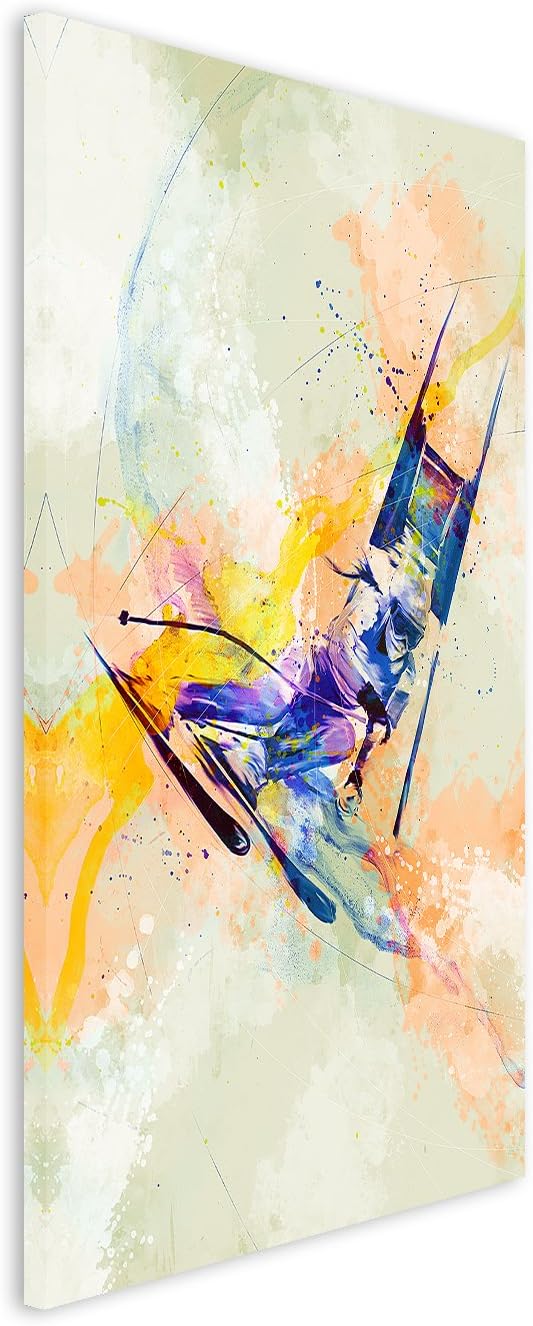 Ski Alpin III 90x60cm Wandbild SPORTBILD Aquarell Art tolle Farben von Paul Sinus