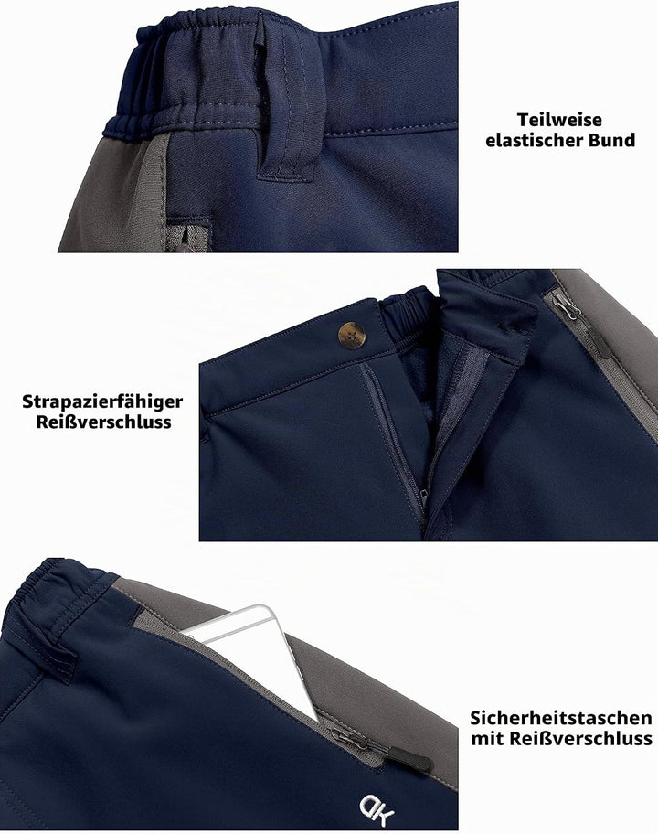 Little Donkey Andy Herren Winter Wanderhose Skihose Trekkinghose Snowboardhose, Softshell-Hose, Flee