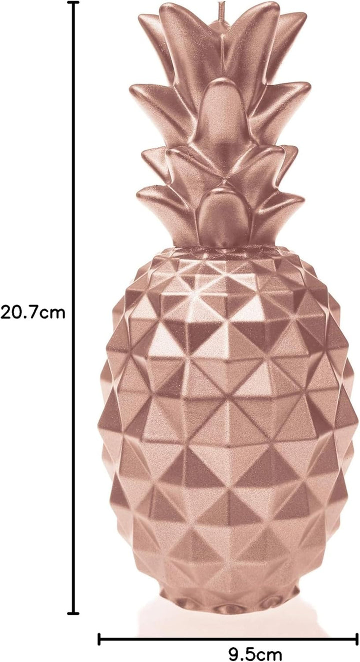 Candellana Ananas Paraffinkerze 100x100x210 mm - Roségold Kerze Dekorativ - Kerzen Aesthetic 3D - Ca