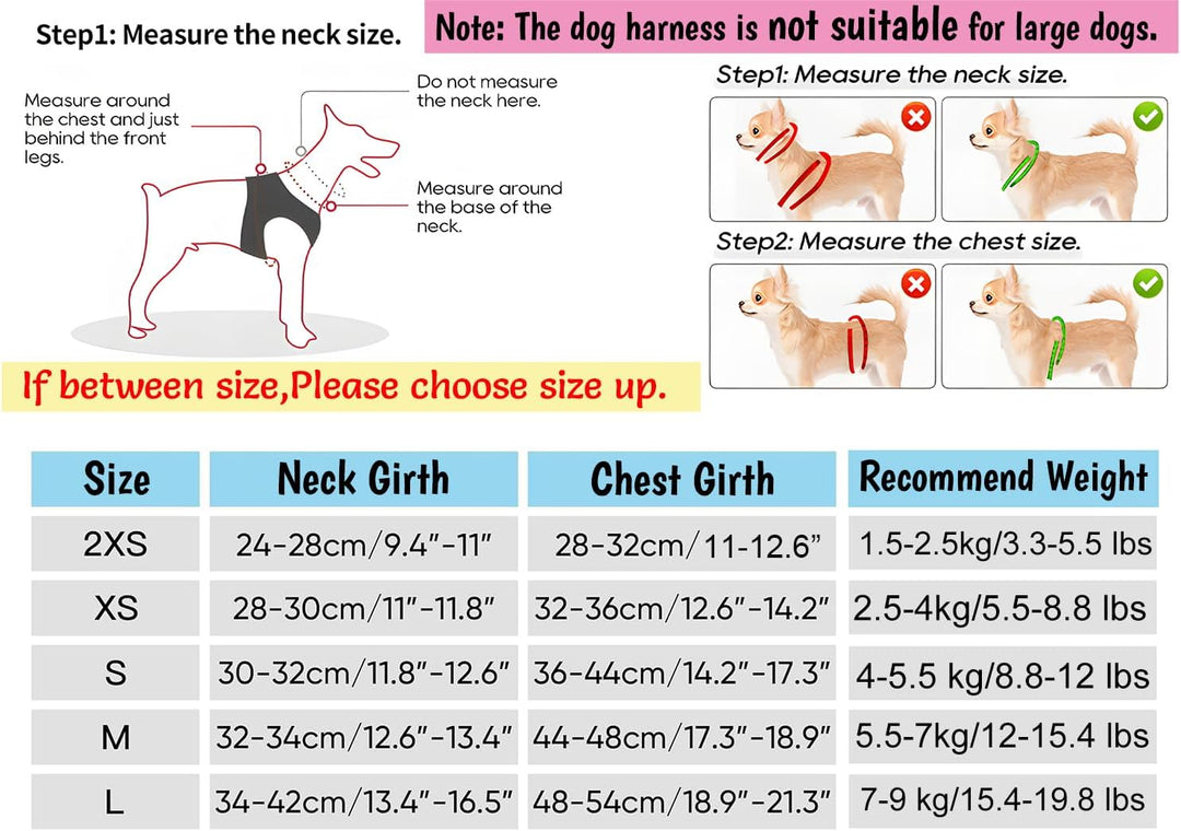 Mihqy Hundegeschirr Kleine Hunde mit Leine, Step-in Geschirr aus Air Mesh, Anti Zug Reflektierend At