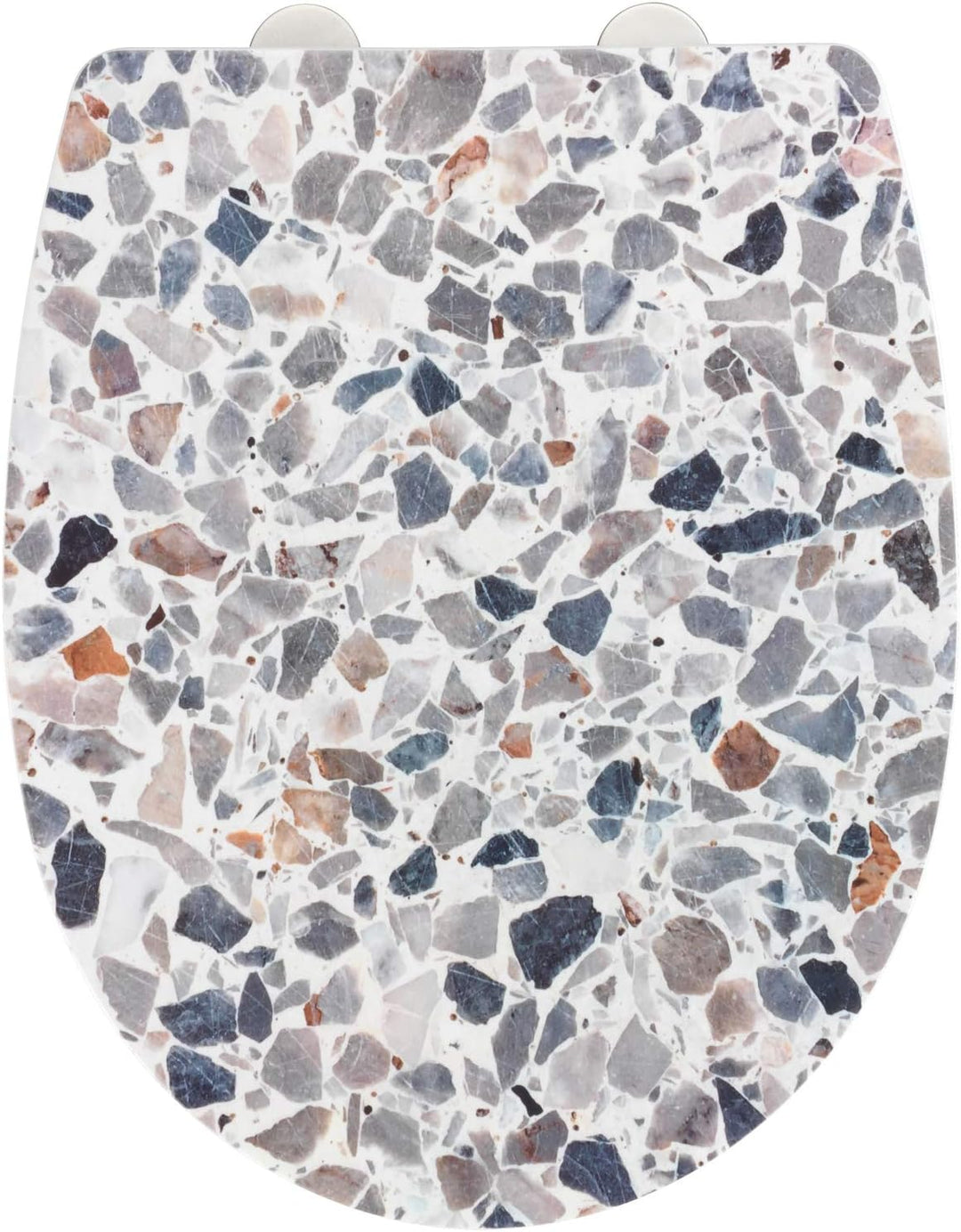 WENKO WC-Sitz Terrazzo, High Gloss Oberfläche, Toilettendeckel mit Absenkautomatik aus bruchstabilem