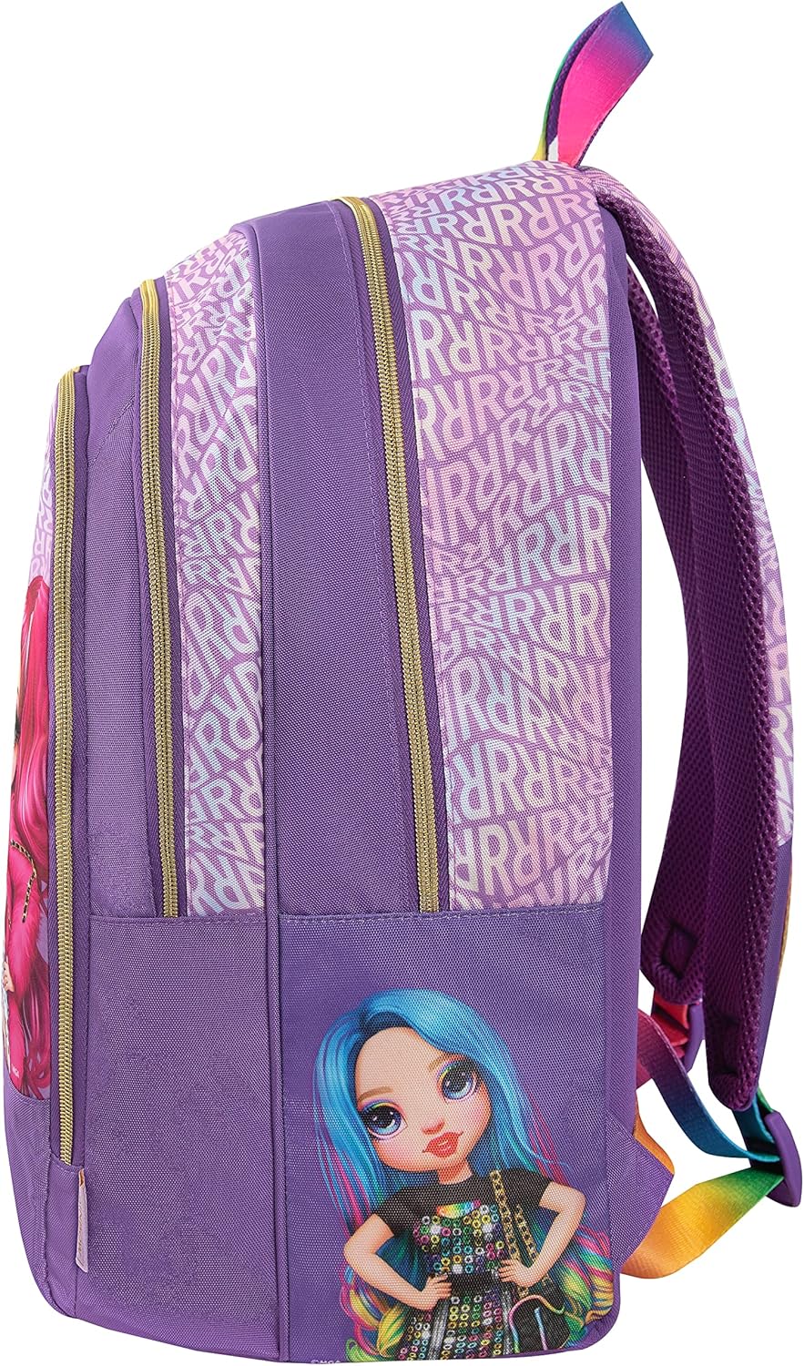 RAINBOW HIGH - Rucksack für Mittelschule, Grundschule, Kinder und Jugendliche, mit gepolstertem und