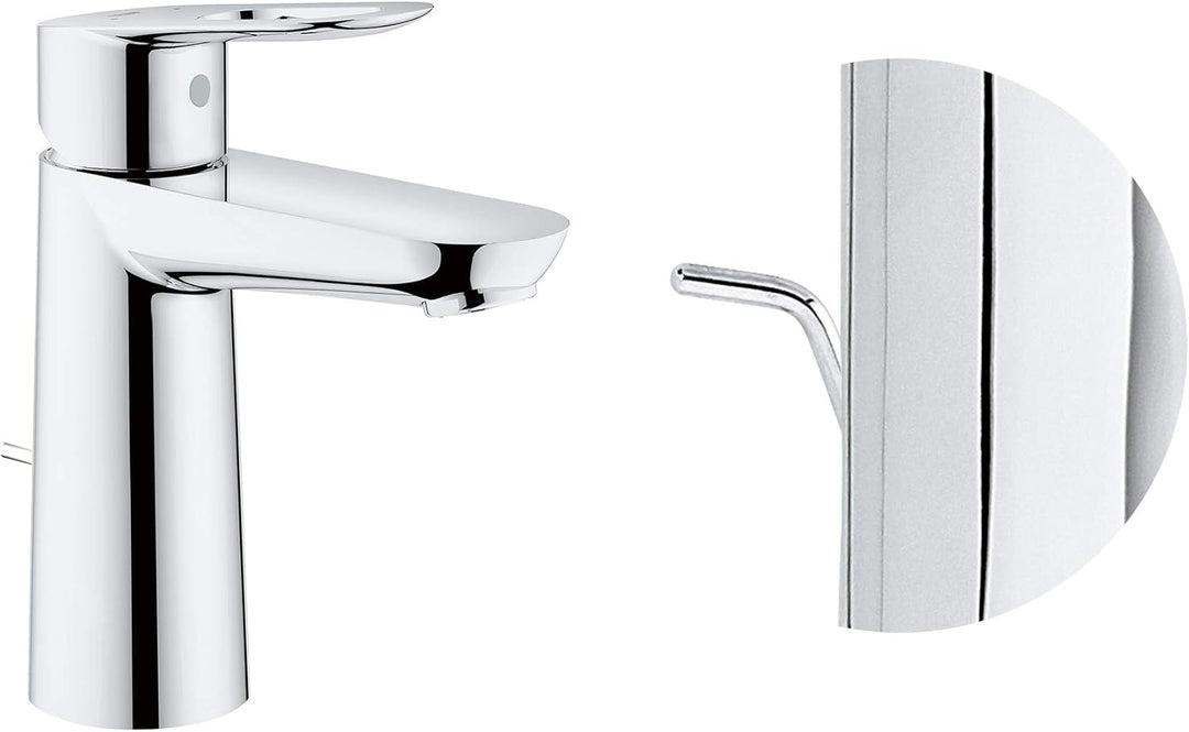 GROHE BauLoop, Waschtischarmatur, wassersparend (Wasserhahn für das Bad, 17cm hoch, Badarmatur mit Z