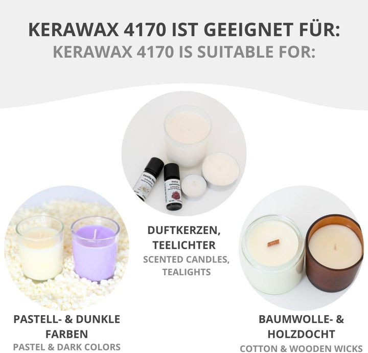 DistrEbution Rapswachs Kerawax 4170 für Behälterkerzen 10kg Kerzenwachs zu giessen