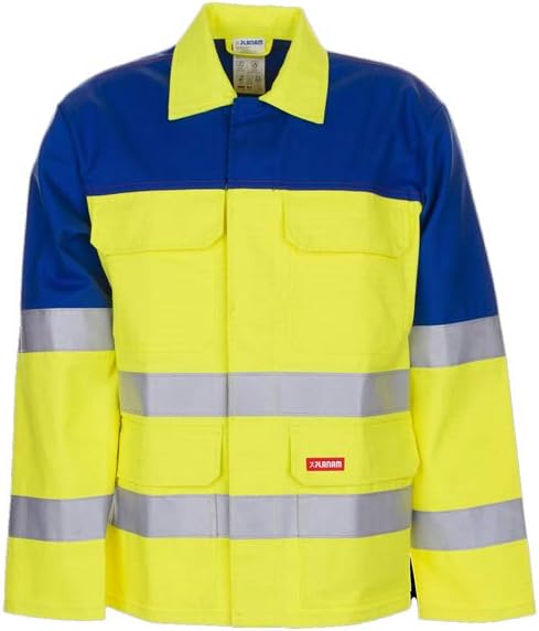 Grösse 98 Herren Planam Major Protect Warnschutz Jacke 1-lagig warngelb/kornblau Modell 5202 Warngel