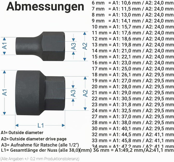 Hesselink Schraubenausdreher Hesselink SN-17 I Spezial-Steckschlüssel-Einsatz/Schraubenausdreher I (