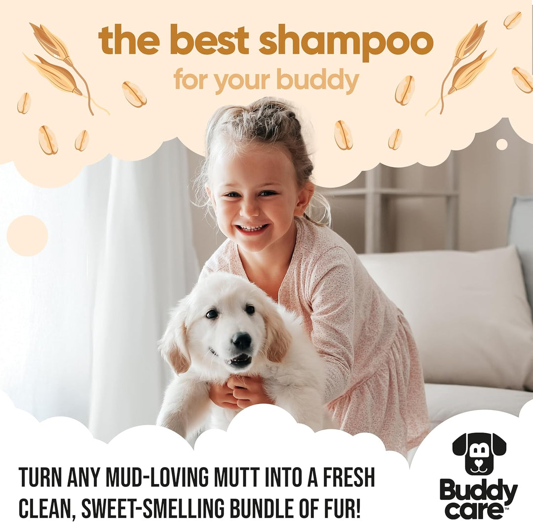 Haferflocken-Hundeshampoo von Buddycare - Shampoo für Hunde mit gereizter Haut - Beruhigend und Feuc