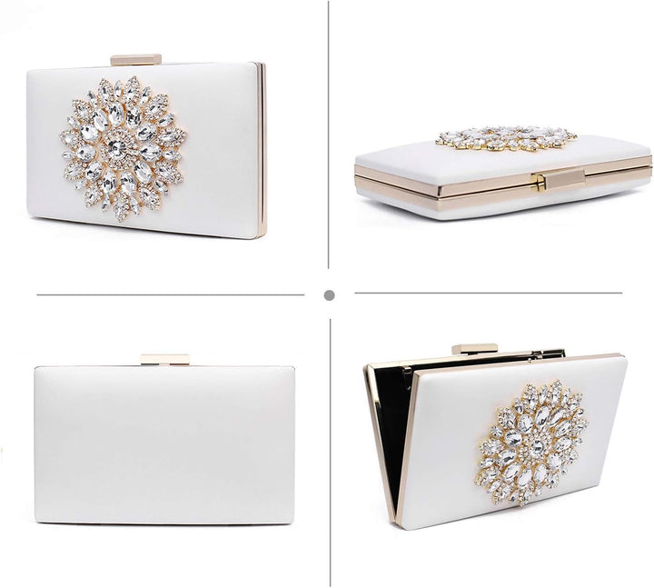 Jywmsc Damen Clutch mit Kette Party Hochzeit Handtasche für Braut Abendtasche Umhängetasche Handtasc