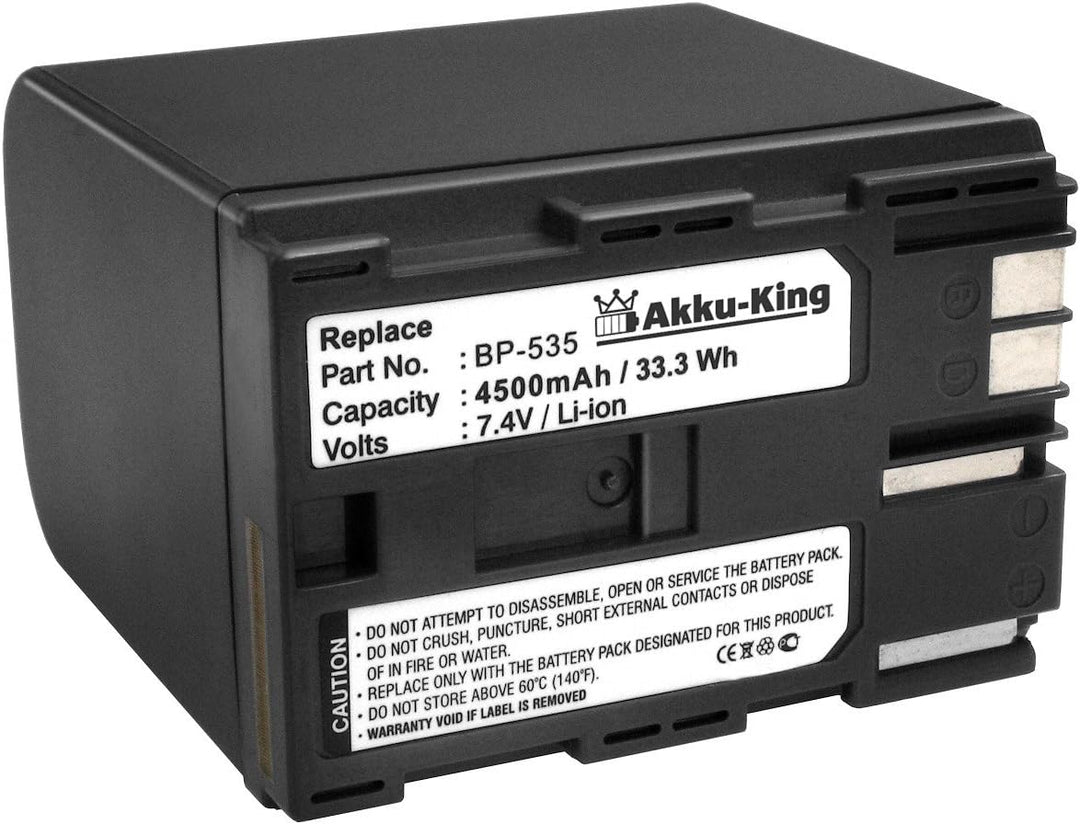 Akku-King Akku kompatibel mit Canon BP-535 - Li-Ion 4500mAh - für DM-MV100X, DM-MV100Xi, DM-MV30, DM