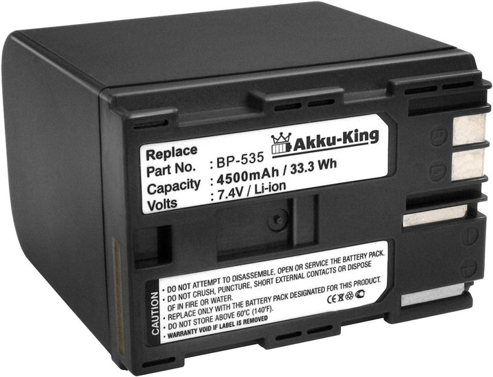 Akku-King Akku kompatibel mit Canon BP-535 - Li-Ion 4500mAh - für DM-MV100X, DM-MV100Xi, DM-MV30, DM