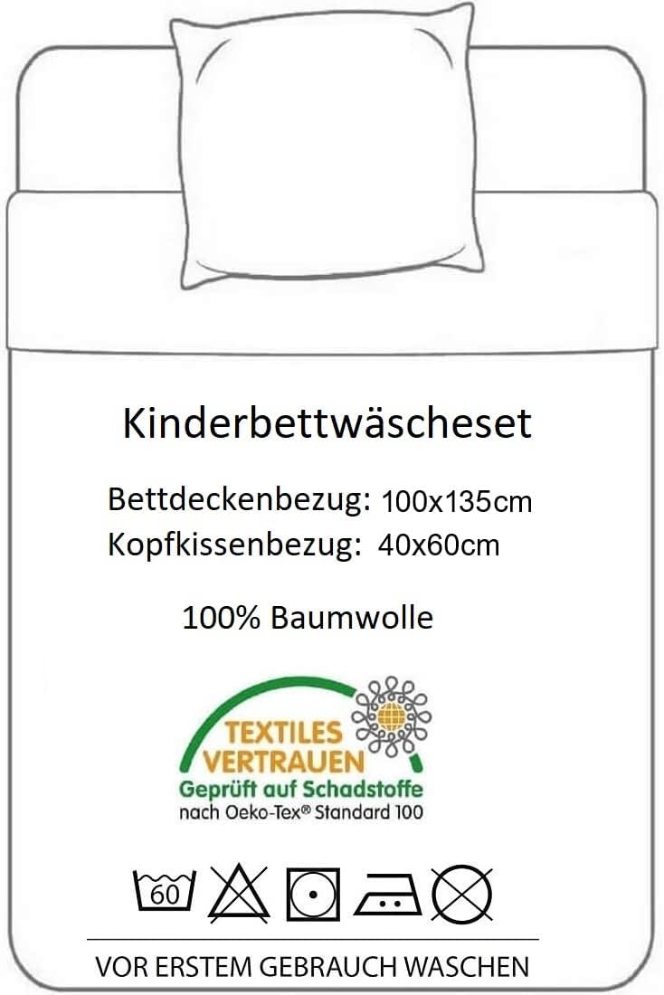 PAW Patrol Kinderbettwäsche 100x135cm & 40x60cm aus 100% Baumwolle - Bettwäsche Set für Kinder mit P