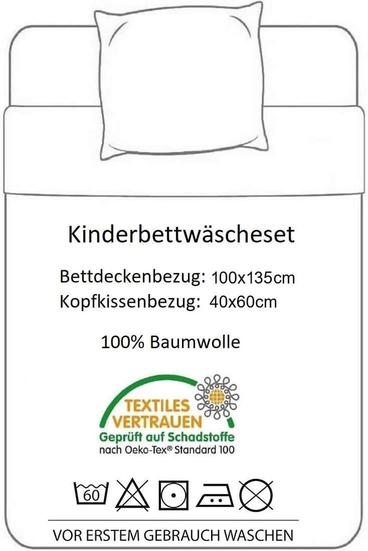 PAW Patrol Kinderbettwäsche 100x135cm & 40x60cm aus 100% Baumwolle - Bettwäsche Set für Kinder mit P