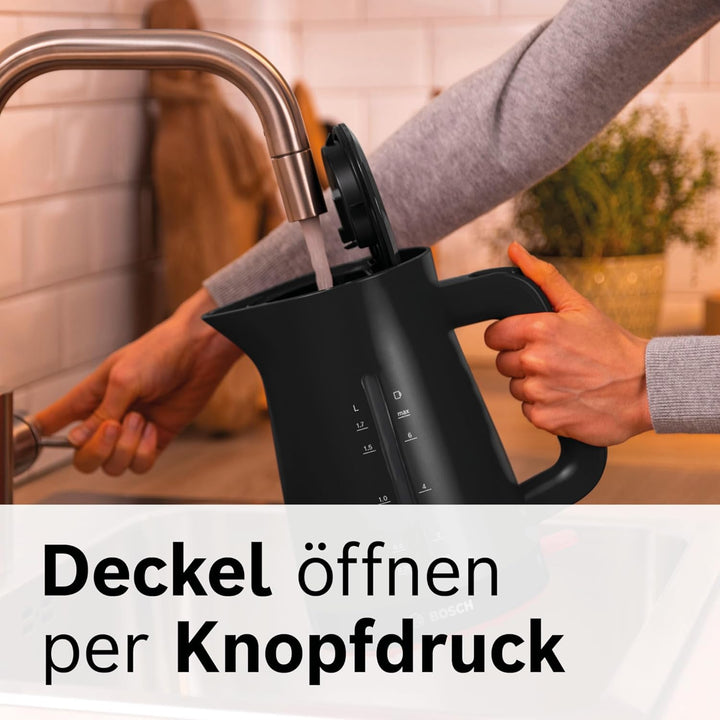 Bosch kabelloser Wasserkocher MyMoment TWK3M123, Abschaltautomatik, Überhitzungsschutz, Tassenanzeig