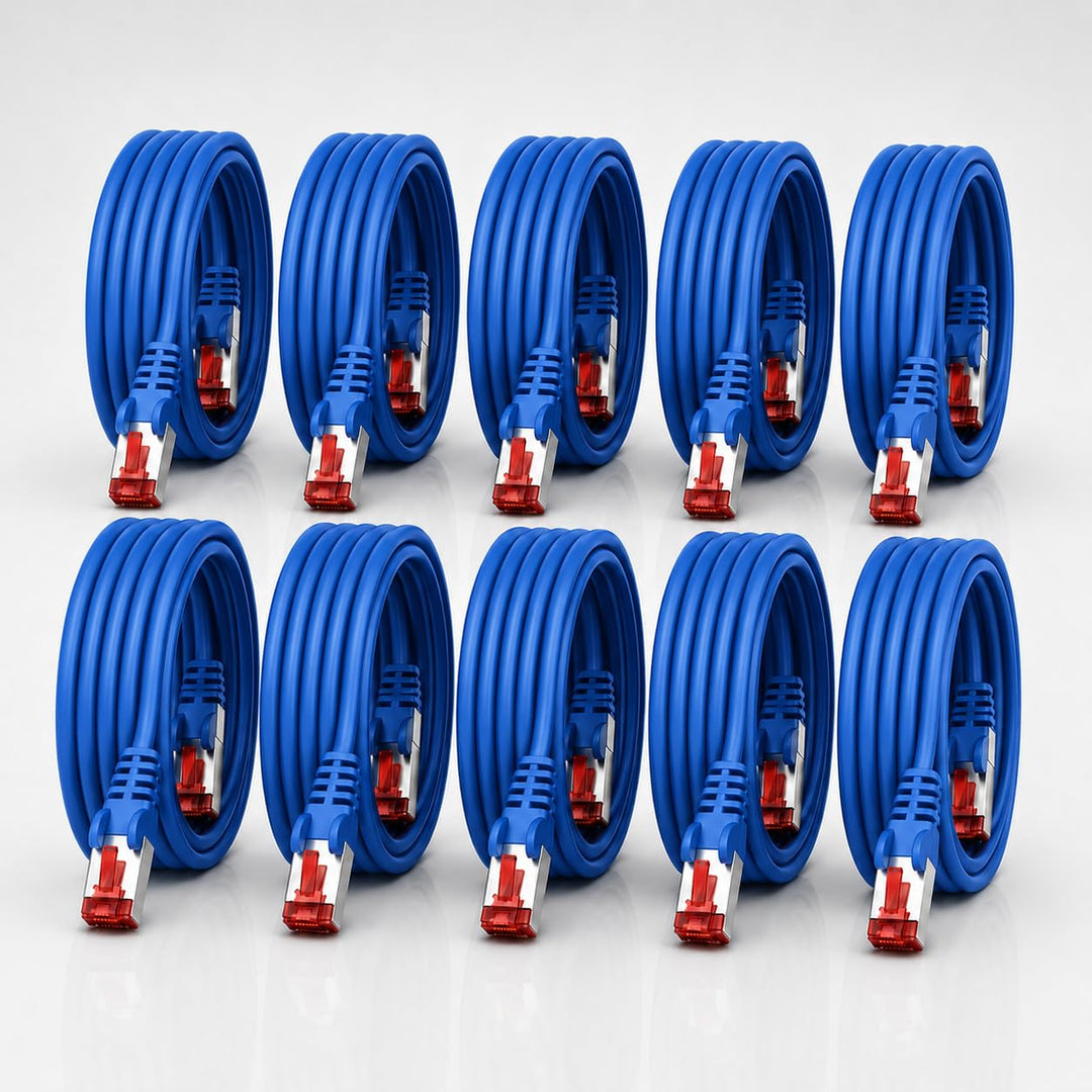 1aTTack.de Cat6 Netzwerkkabel 10 X 1m blau Ethernetkabel Lankabel Cat6 Lan Netzwerk Kabel Sftp Pimf