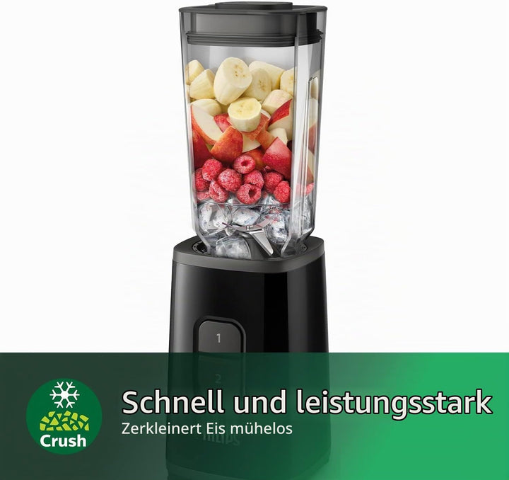 Philips Mini-Mixer, für unterwegs, 1 l, Fassungsvermögen 350 W, 2 Geschwindigkeitsstufen, schwarz, H