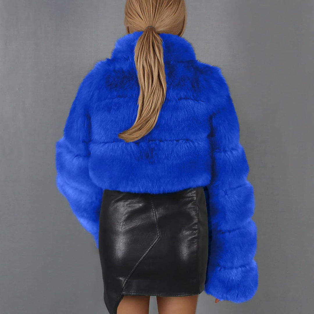 Kunstpelz Mantel Damen Dickes Warme Winterjacke Kurz Kunstpelz Jacke Langärmlig Plüschjacke Winter K