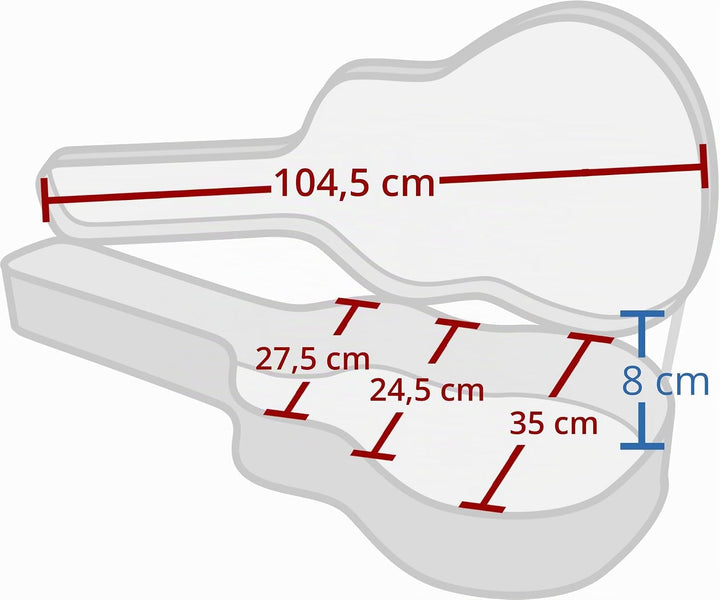 Rocktile Gitarrenkoffer Deluxe für E-Gitarre - Kunstleder mit weichem Innenfutter - Integriertes Sta