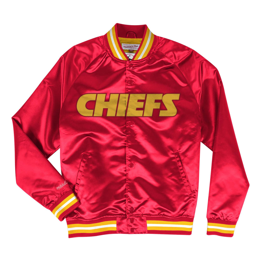 Mitchell & Ness NFL Lightweight Satin Jacket Kansas City Chiefs, Rot S, Kansas City Chiefs, Rot S