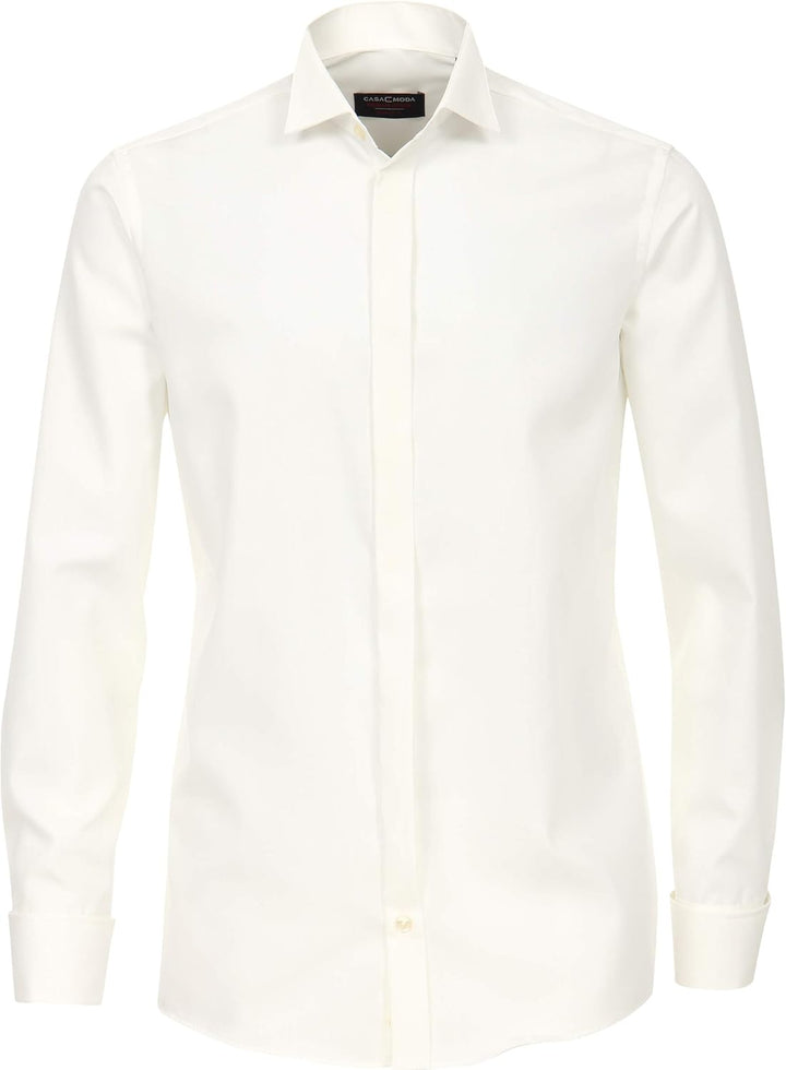 CASAMODA Herren Popeline Hemd unifarben 005350 Comfort Fit, Champagner