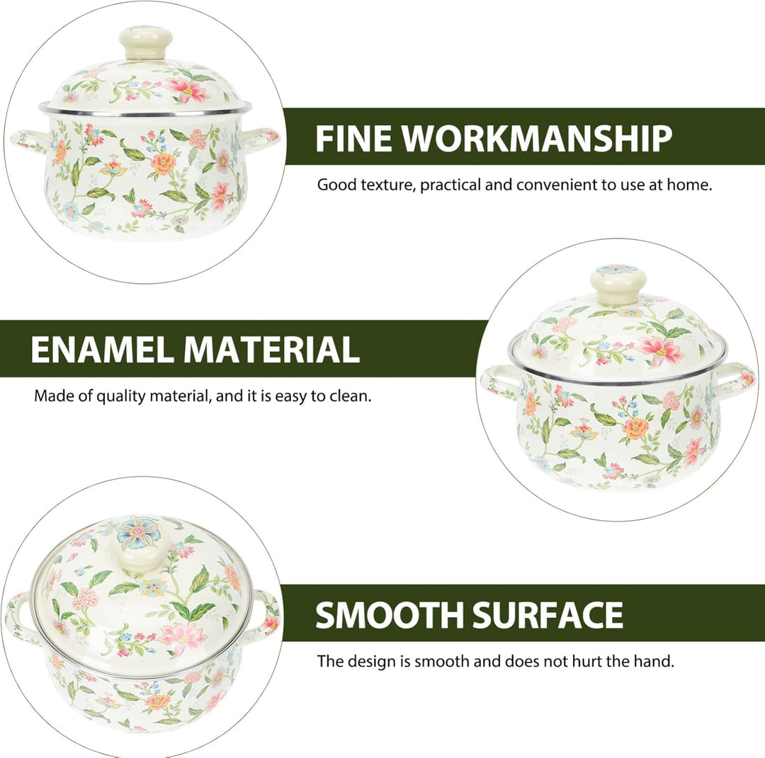 Happyyami 1stk Suppentopf Aus Emaille Pasta- Pot Eintopfsuppe Mit Nudelfond Riess Emaille Topf Nouve