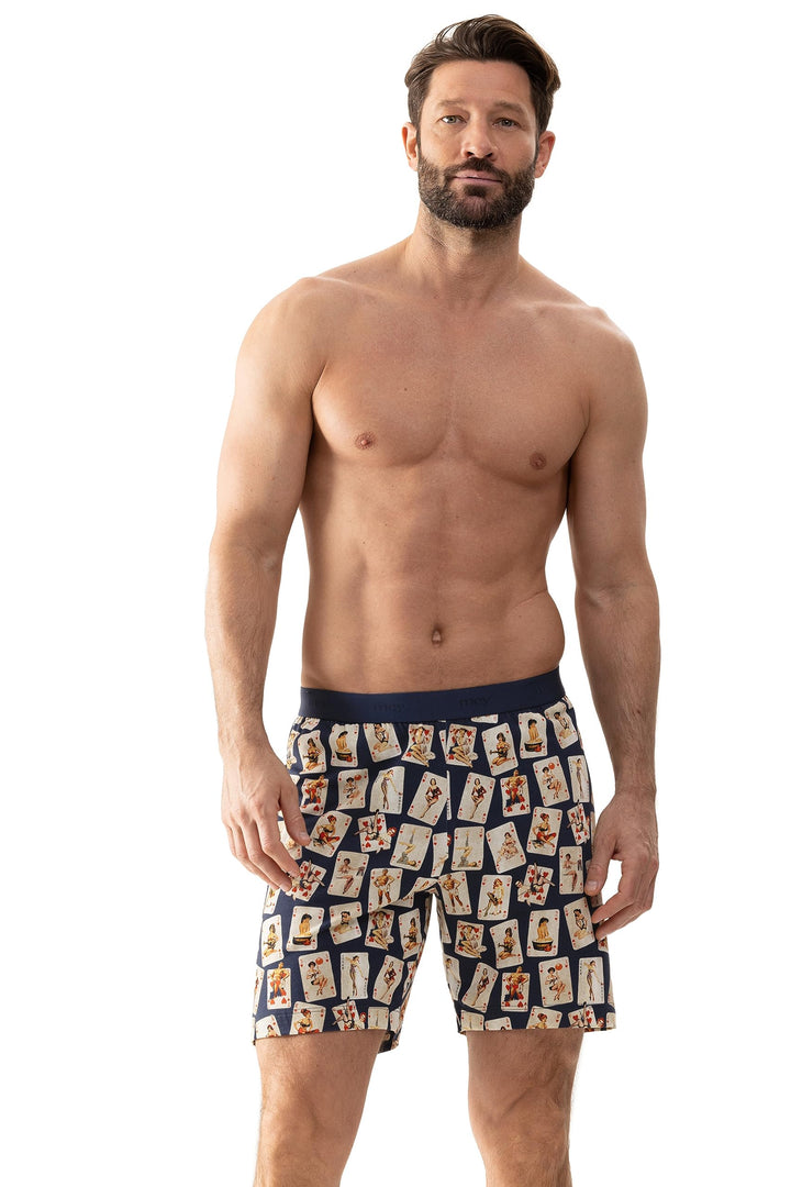 Mey Herren Hose - Als Kurze Homewear-oder Schlafhose mit Komfortbund und ausgefallenem Sexy Cards -