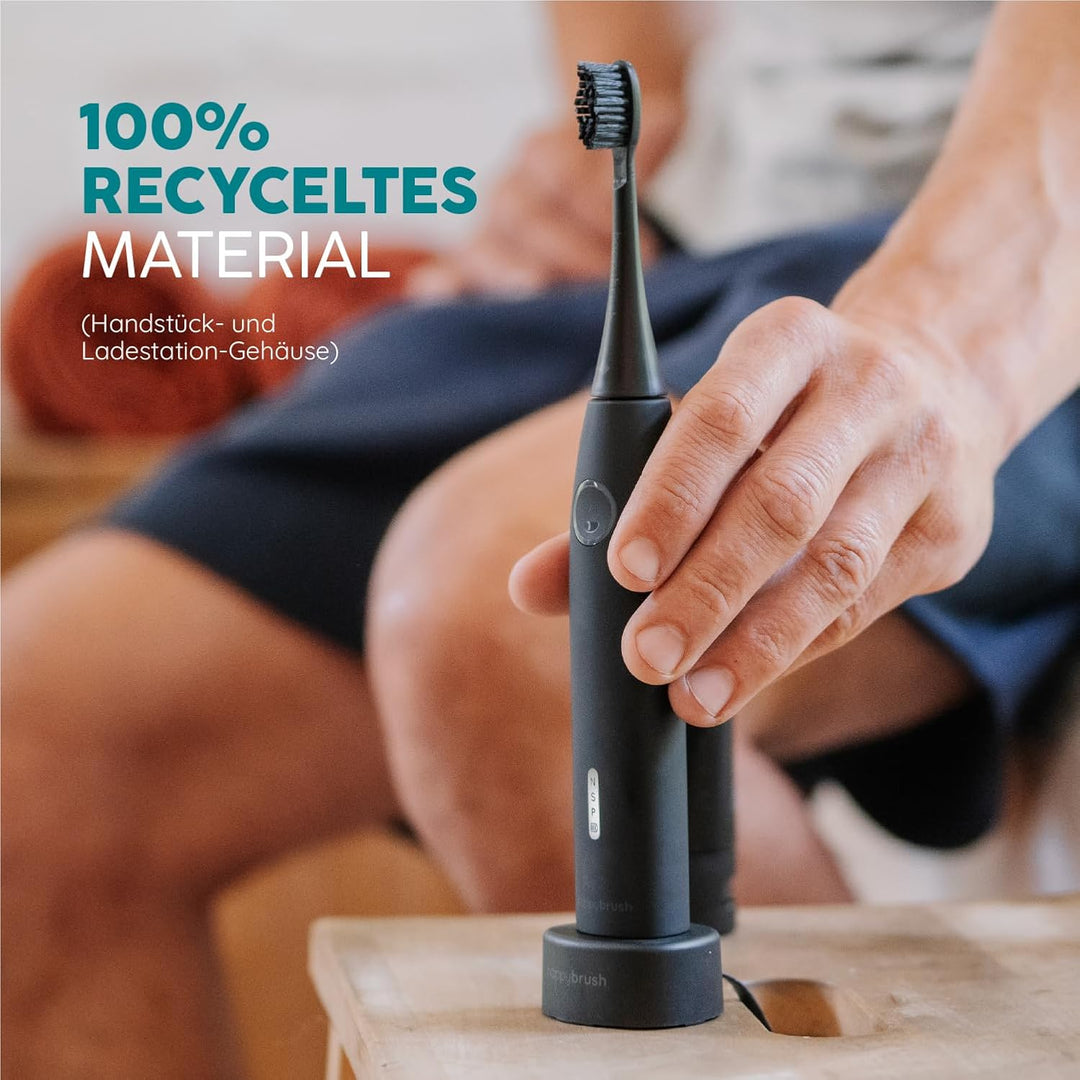 happybrush [Testsieger*] Elektrische Schallzahnbürste Eco VIBE 3 - Nachhaltige Zahnbürste mit 6 Woch